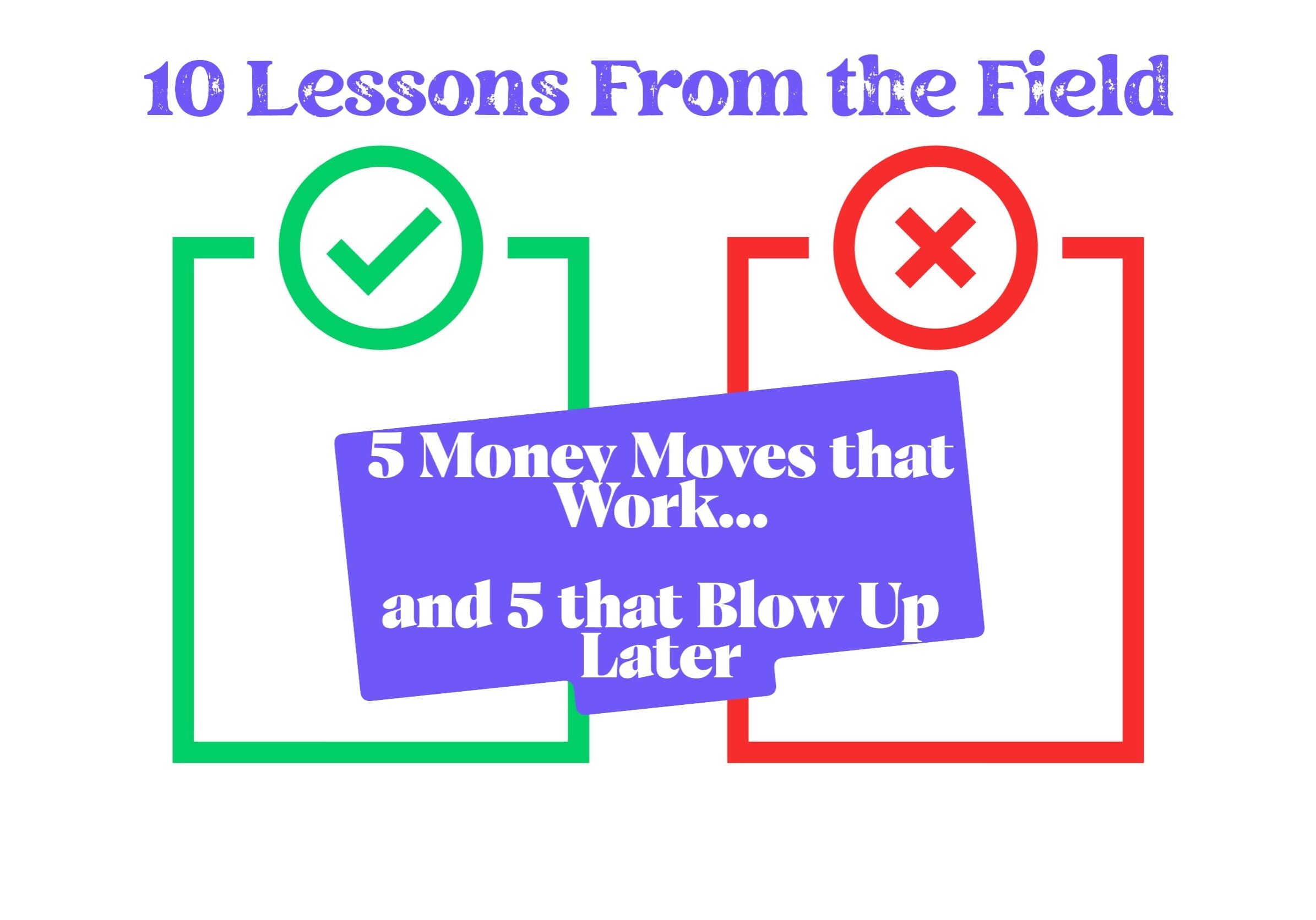 10 Lessons header with green check, red X
