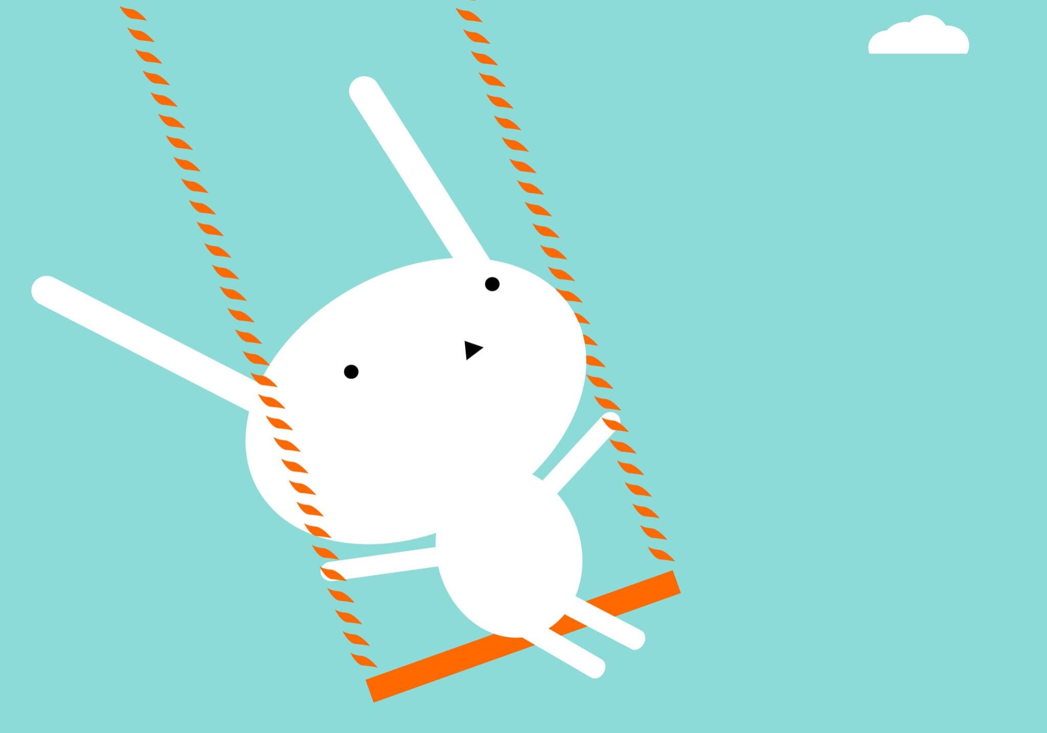 Bunny on a swing