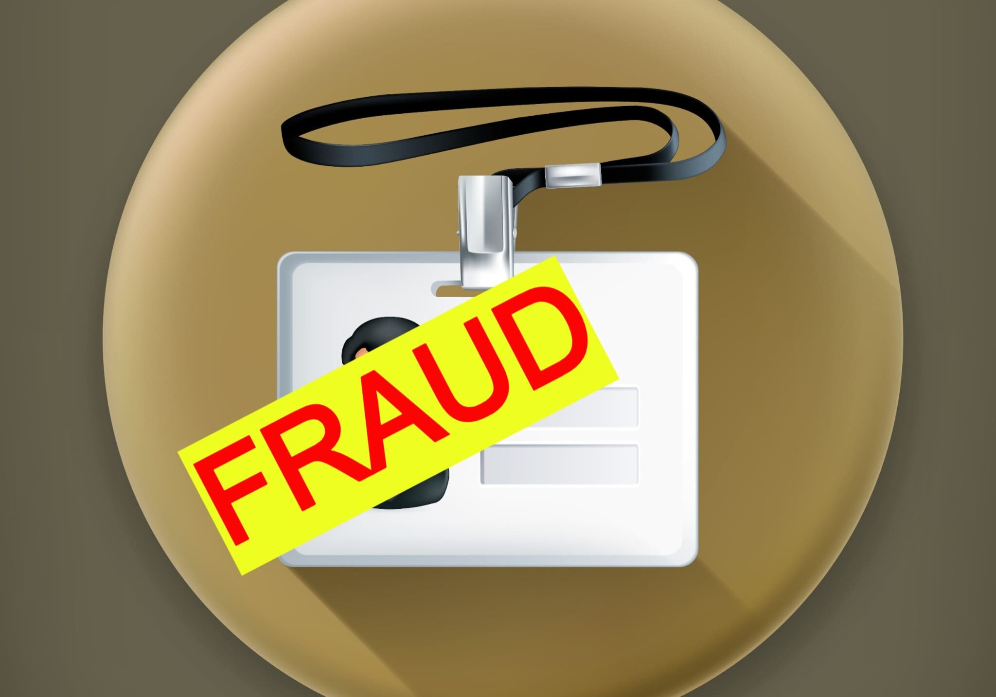 Fraud alert badge symbolizing elder fraud prevention and financial security.