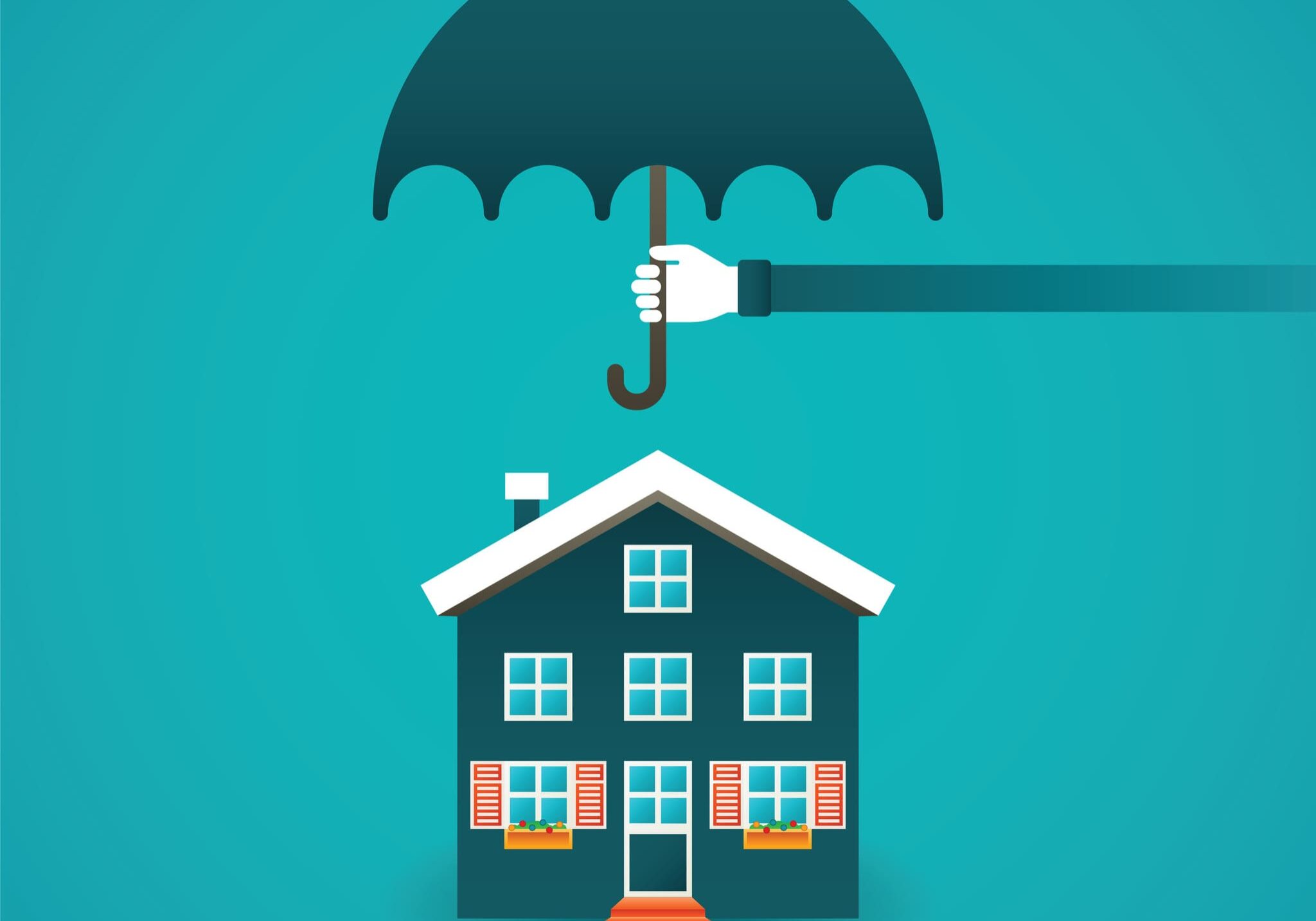 Real estate insurance vector concept in flat style