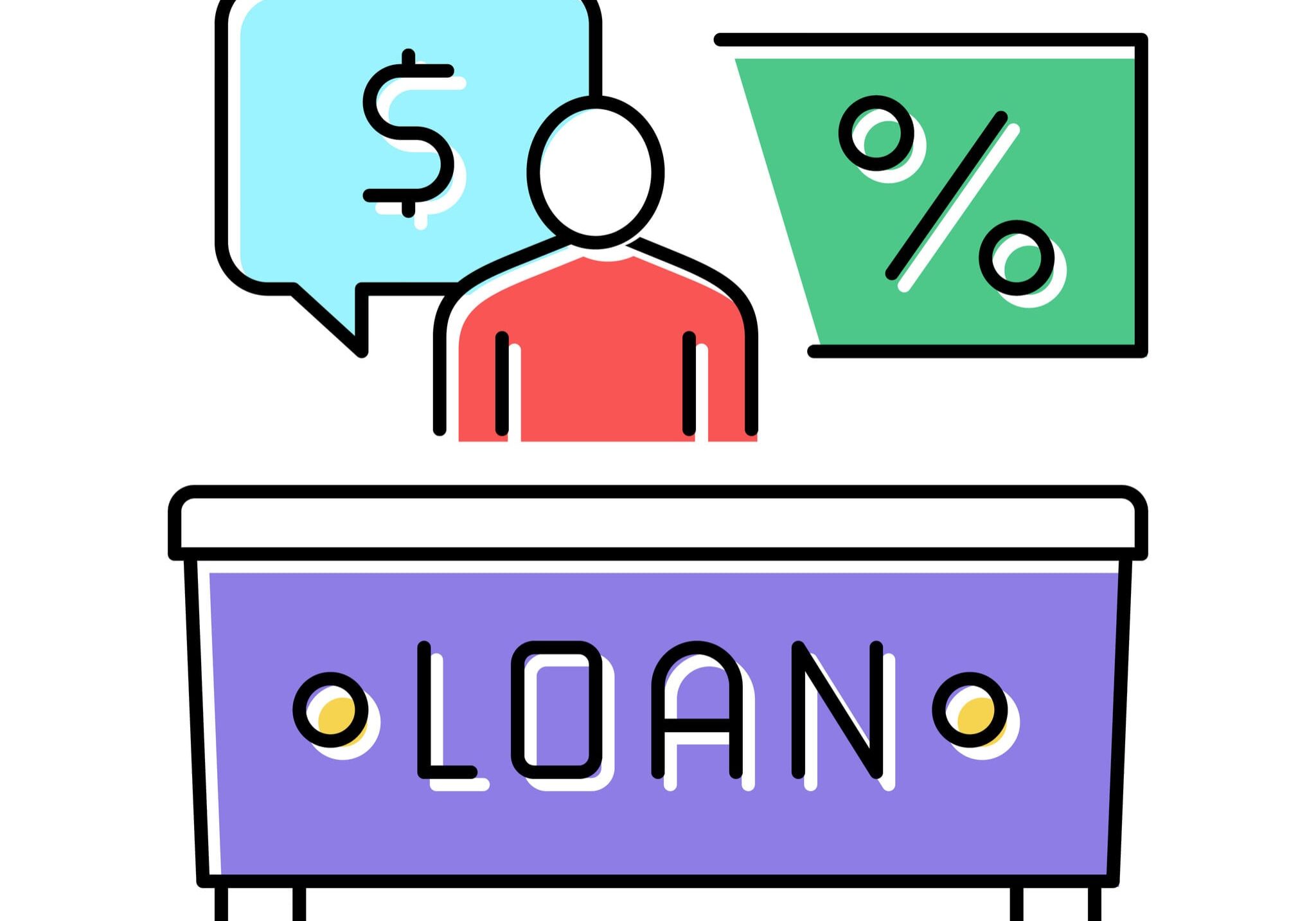 bank consultant loan color icon vector illustration bank consultant loan color icon vector. bank consultant loan sign. isolated symbol illustration