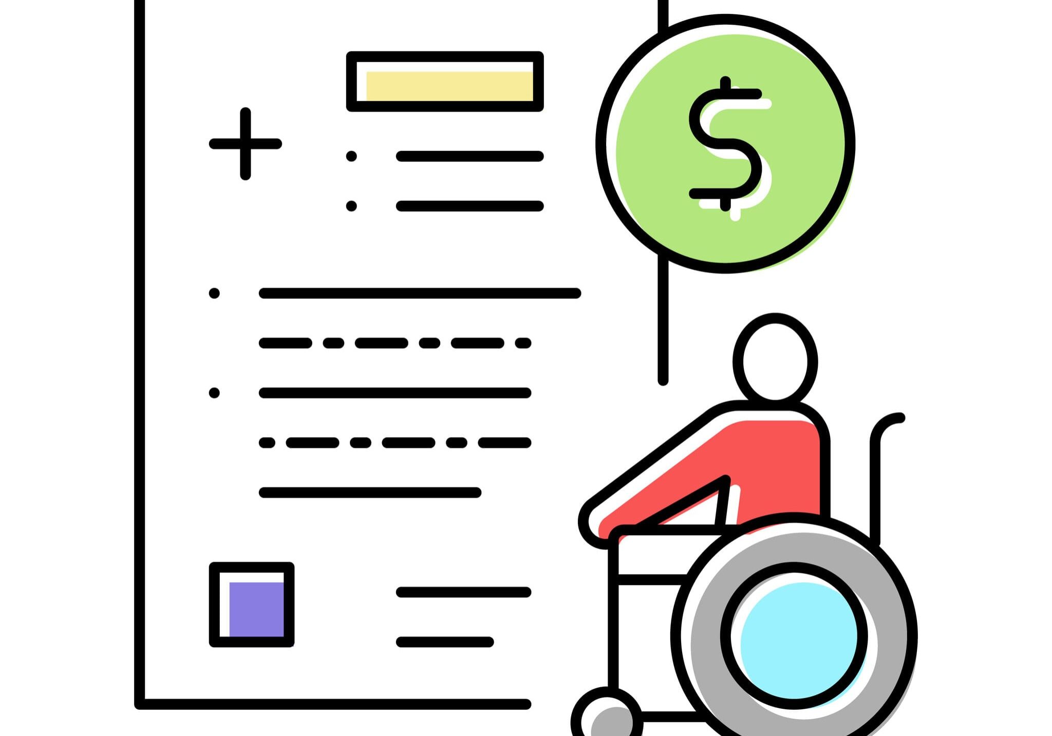 Document with magnifying glass and dollar