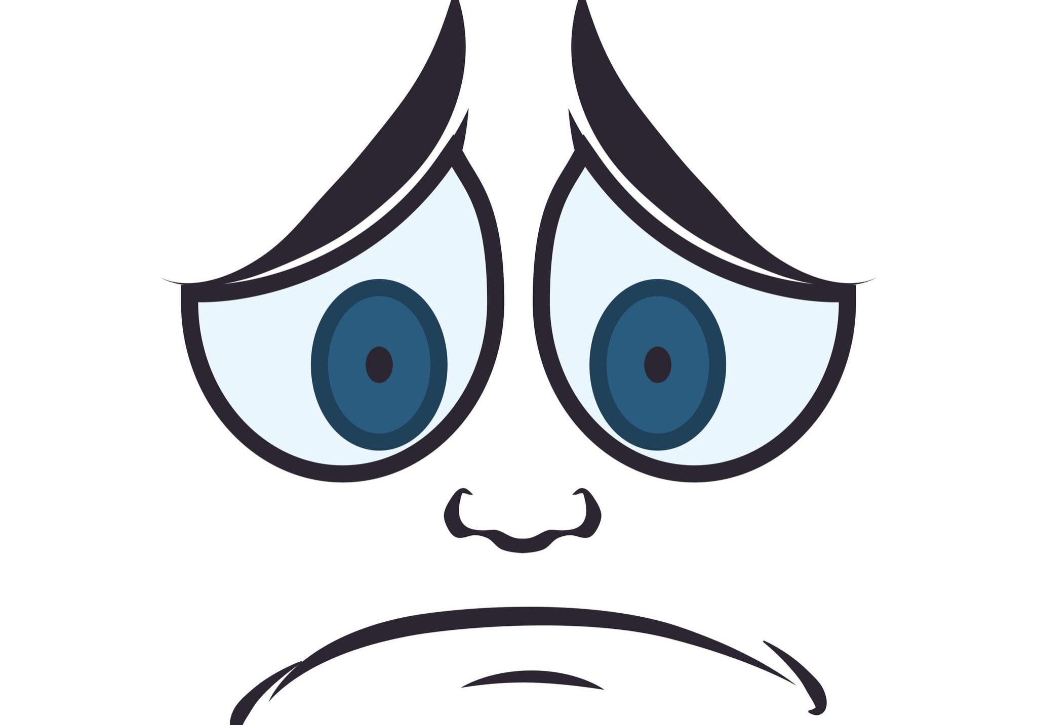 Close-up cartoon sad face